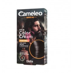Vopsea pentru par, barba si mustata 1.0, culoarea neagra, Cameleo 60 ml